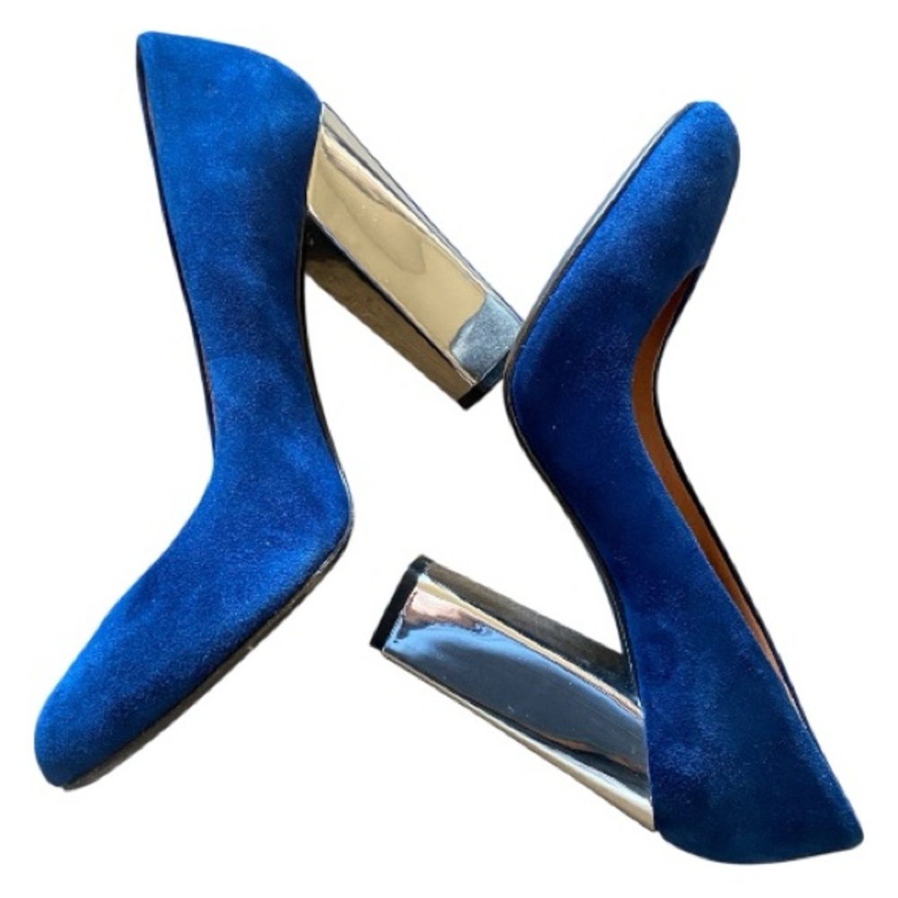 Sigerson Morrison Suede  Pumps
Metallic Mirror Heel Designer Heels Sz 7 - Picture 9 of 13